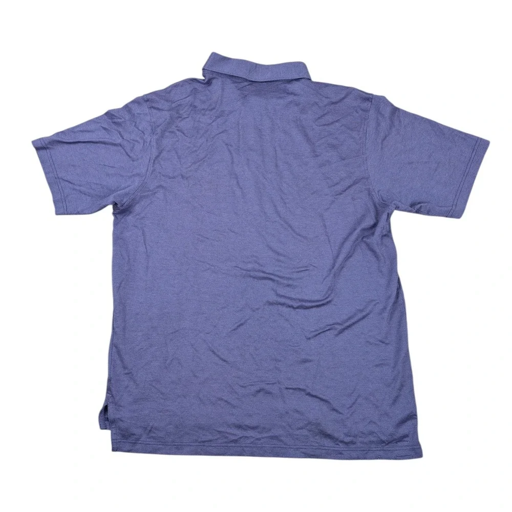 Peter Millar Mens XL‎ Purple Cotton Micro Gingham Short Sleeve Polo MF15K08S